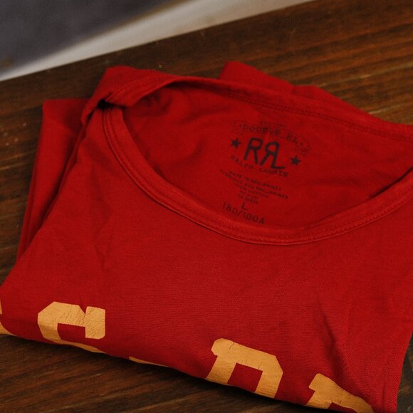 Double RL Ralph Lauren Red Graphic T-Shirt, Size L - Picture 3 of 3